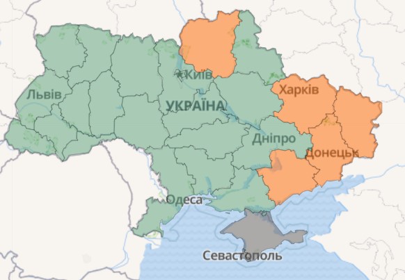 Онлайн-карта воздушных тревог в Украине - фото: vadimklimenko.com/map/