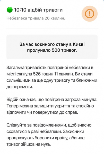 Киев "отметил" юбилейную воздушную тревогу
