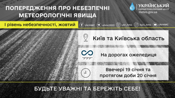 Мешканців Київщини попереджають про ожеледицю на дорогах