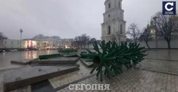 В Киеве начали устанавливать главную елку страны  - 